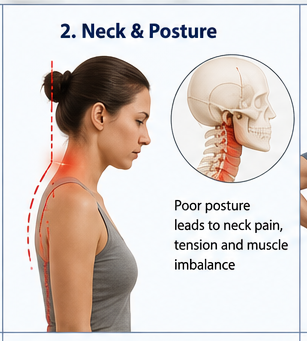 Person holding their neck in discomfort