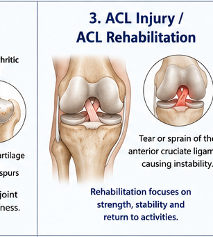 Physiotherapist treating knee during rehabilitation