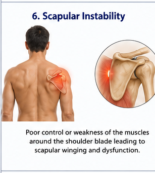 Person holding scapular and shoulder region