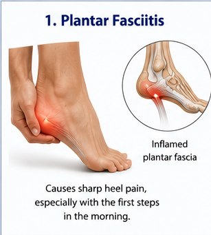 Person holding ankle and heel pain area