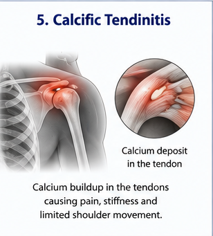 Shoulder tendinitis pain area